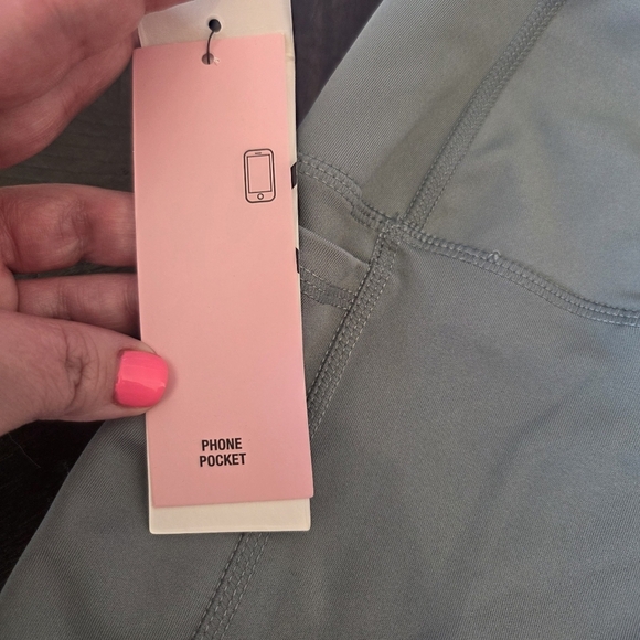 LEG3ND Women's Small High-Waist Pocket Leggings L40363ST/COBL - Light Sage Green - Picture 3 of 12